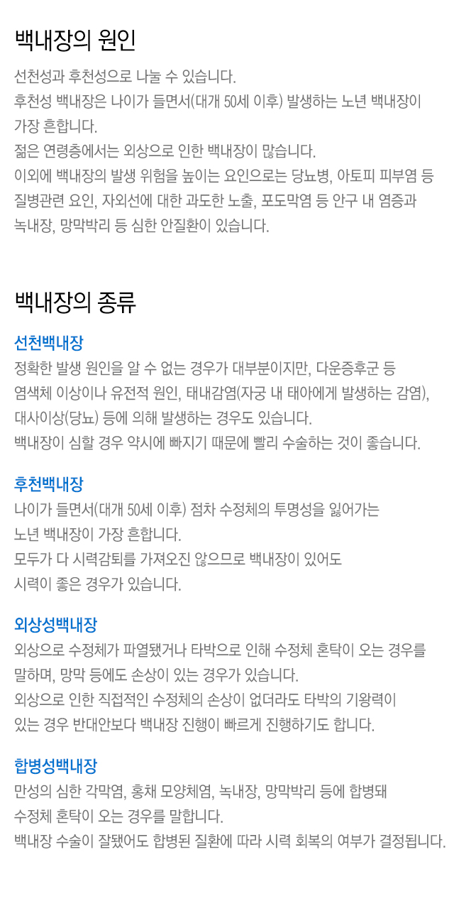 백내장 원인과 증상